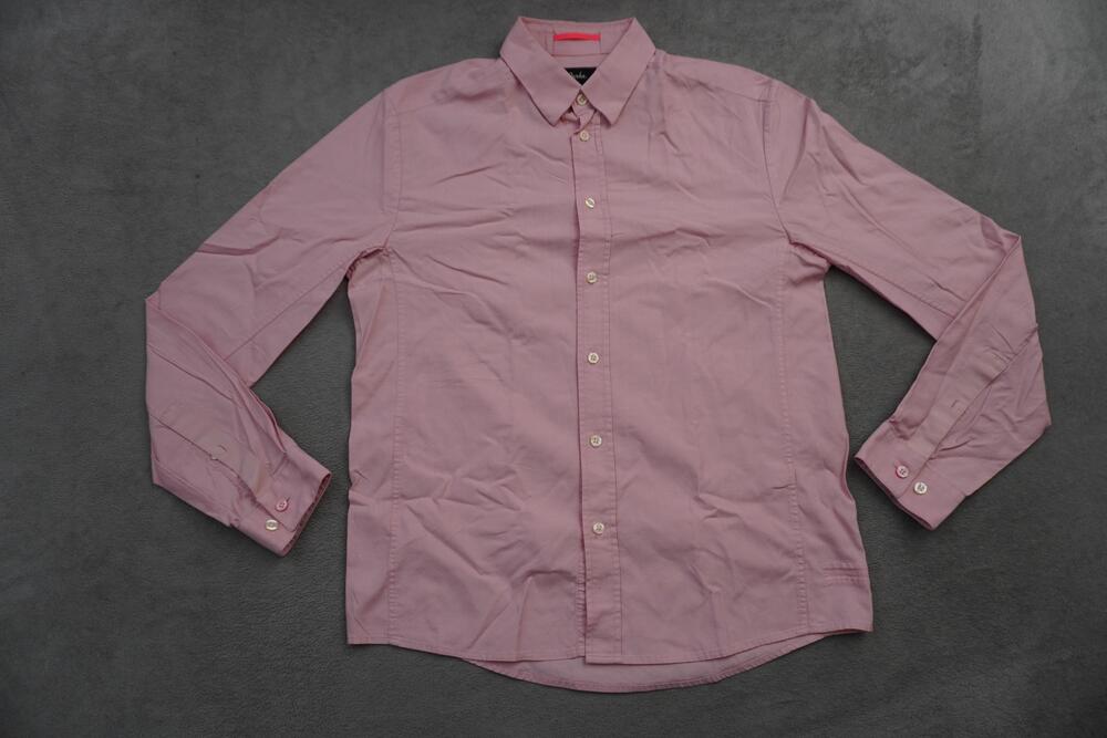 Rapha Shirt WOMENS Medium Pink Cotton Button Front Long Sleeve Casual Solid